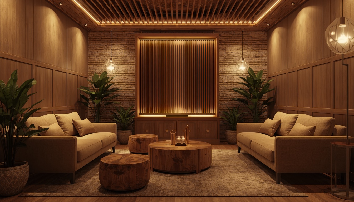 Cozy relaxation space with comfortable seating and ambient lighting